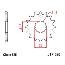 Kopie von Piñón JT SPROCKETS acero estándar JTF1182 Paso 525