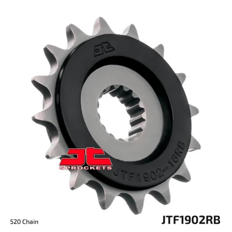 JTF1902 Piñón con goma anti-ruido JT SPROCKETS acero 1902 - 520