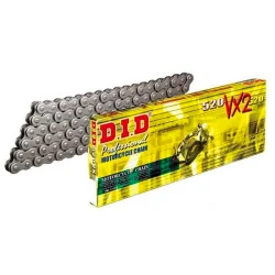 Cadena DID VX2 de paso 520 de 100 eslabones y cierre de remache CON retenes