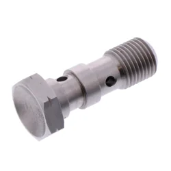 Racord / tornillo banjo para bombas Brembo y Accossato. Doble latiguillo