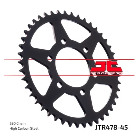 JT Sprockets Corona JT SPROCKETS acero estándar NEGRA JTR478 Paso 520