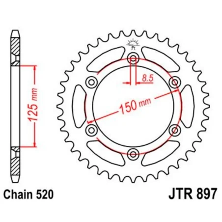 Kopie von Kopie von Kopie von Kopie von Kopie von Kopie von Kopie von Kopie von Corona Transmisión JT Sprockets ACERO 525 NEGRO