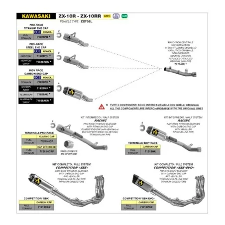 COMPETITION SBK ARROW TITANIUM KOMPLETTER AUSPUFF KAWASAKI ZX-10R / RR 2021-2024