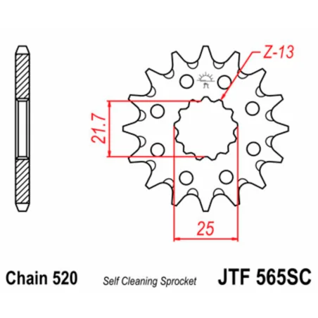 Kopie von Piñón JT SPROCKETS acero estándar JTF1263 - Paso 428