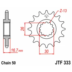 Kopie von Kopie von Kopie von Piñón JT SPROCKETS acero estándar JTF1263 - Paso 428