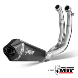 MIVV Delta Race Komplettauspuffanlage, schwarzer Edelstahl, für Aprilia RS 660 2020-2024 / Tuono 660 2021-2024
