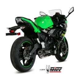 MIVV Komplette Auspuffanlage 2x1 MIVV Sport Oval Titan-Carbon Kawasaki Ninja 650 2017-2023 / Z650 2017-2023 2