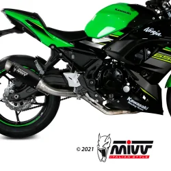 Komplette Auspuffanlage 2x1 MIVV GP PRO Edelstahl Schwarz Kawasaki Ninja 650 2017-2023 / Z650 2017-2023 2