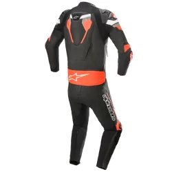 MONO ALPINESTARS ATEM V4 NEGRO-GRIS MEDIO Y ROJO FLUOR 2
