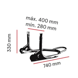 ITR CABALLETE TRASERO MOTO 3 EN ACERO INOXIDABLE IT3000 2