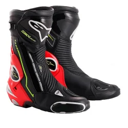 STIEFEL ALPINESTARS S-MX PLUS SCHWARZ / ROT FLUON / WEISS / NEONGELB