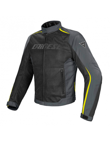 CHAQUETA DAINESE HYDRA FLUX D-DRY NEGRO / GRIS OSCURO GRIS / AMARILLO FLUO
