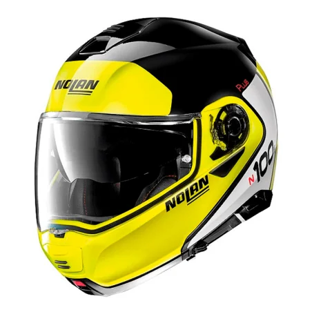 CASCO NOLAN N100-5 PLUS DISTINTIVO N-COM NEGRO / AMARILLO 28