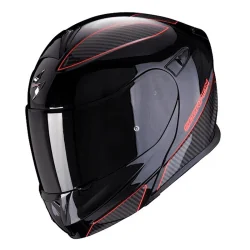 CASCO SCORPION EXO-920 FLUX NEGRO METALIZADO / ROJO