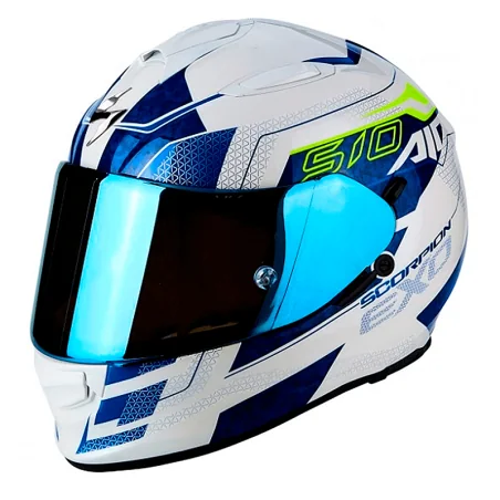 CASCO SCORPION EXO-510 AIR GALVA PERLA BLANCO / AZUL
