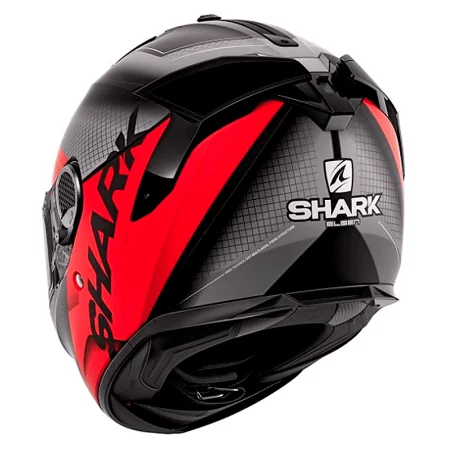 CASCO SHARK SPARTAN GT ELGEN MATE NEGRO / ANTRACITA / ROJO