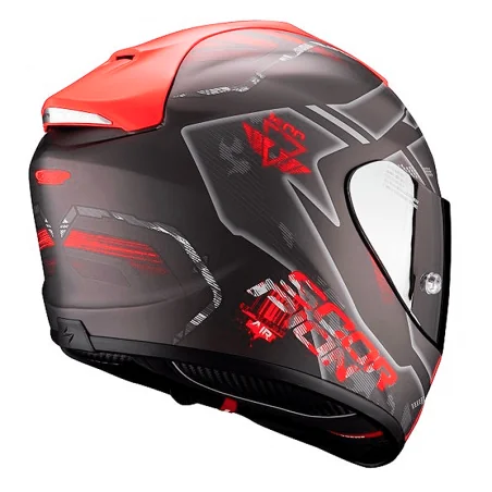 CASCO SCORPION EXO-1400 AIR SPATIUM PLATA / ROJO