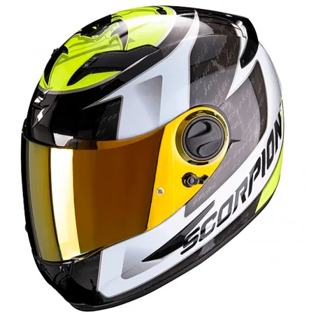 CASCO SCORPION EXO-490 TOUR FLUO BLANCO / AMARILLO