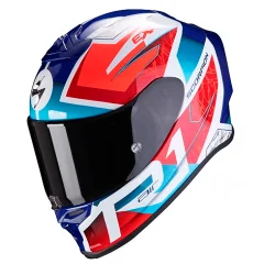 SCORPION EXO-R1 LUFT-STURZHELM WEISS / BLAU / ROT