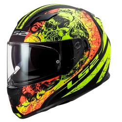 CASCO LS2 FF320 STREAM EVO THRONE MATE NEGRO / H-V AMARILLO
