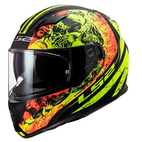 CASCO LS2 FF320 STREAM EVO THRONE MATE NEGRO / H-V AMARILLO