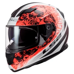 KOPFHÖRER LS2 FF320 STREAM EVO THRONE WEISS / ORANGE