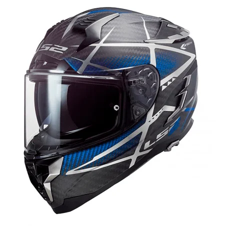 HELM LS2 FF327 CARBON CHALLENGER KONIC CARBON MATT / BLAU