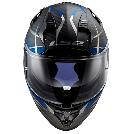 HELM LS2 FF327 CARBON CHALLENGER KONIC CARBON MATT / BLAU