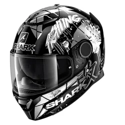 CASCO SHARK SPARTAN 1.2 REPLICA LORENZO CATALUNYA GP 2018 NEGRO / BLANCO / GLITTER