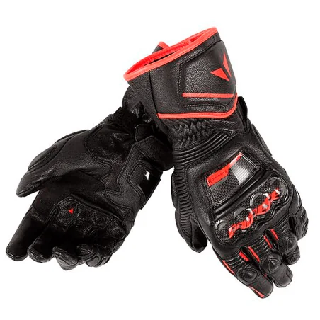GUANTES DAINESE DRUID D1 LARGO NEGRO / ROJO FLUO