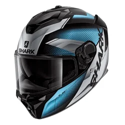 CASCO SHARK SPARTAN GT ELGEN MATE NEGRO / PLATA / PLATA