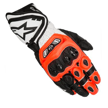 HANDSCHUHE ALPINESTARS GP TECH SCHWARZ / ROT FLUON / WEISS