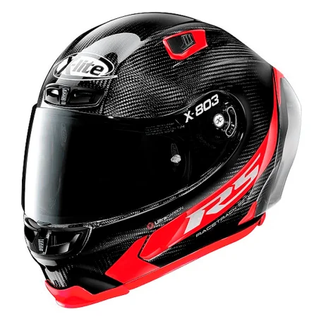 CASCO X-LITE X-803 RS ULTRA CARBON HOT LAP NEGRO / ROJO