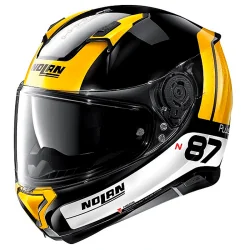 CASCO NOLAN N87 PLUS DISTINCTIVE N-COM NEGRO / AMARILLO