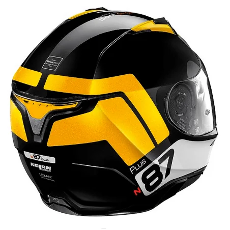 CASCO NOLAN N87 PLUS DISTINCTIVE N-COM NEGRO / AMARILLO