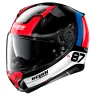 CASCO NOLAN N87 PLUS DISTINCTIVE N-COM NEGRO / ROJO / AZUL