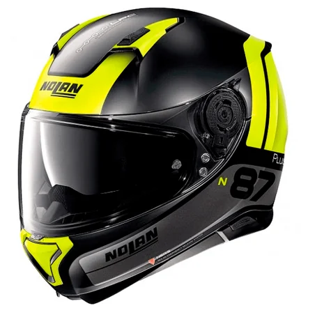 CASCO NOLAN N87 PLUS DISTINCTIVE N-COM GRIS / AMARILLO