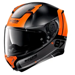 CASCO NOLAN N87 PLUS DISTINCTIVE N-COM FLAT GRIS / NARANJA