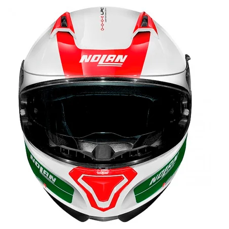 CASCO NOLAN N87 PLUS DISTINCTIVE N-COM BLANCO / VERDE / ROJO