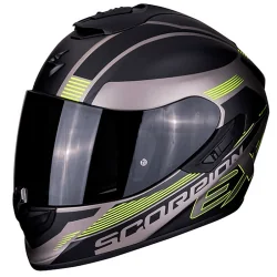 CASCO SCORPION EXO-1400 TITANIO MATE SIN AIRE / NEGRO / AMARILLO NEÓN