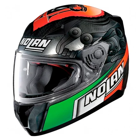 CASCO NOLAN N60-5 REPLICA DE GEMINIS MARCO MELANDRI CROMO RASGADO