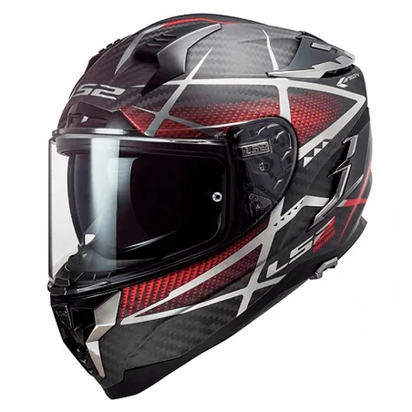 CASCO LS2 FF327 CHALLENGER CARBON KONIC MATT CARBON / ROJO