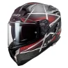 HELM LS2 FF327 CARBON KONIC MATTE CARBON / ROT HERAUSFORDERER