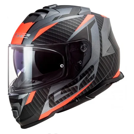 CASCO LS2 FF800 TORMENTA RACER MATE TITANIO / NARANJA FLUOR