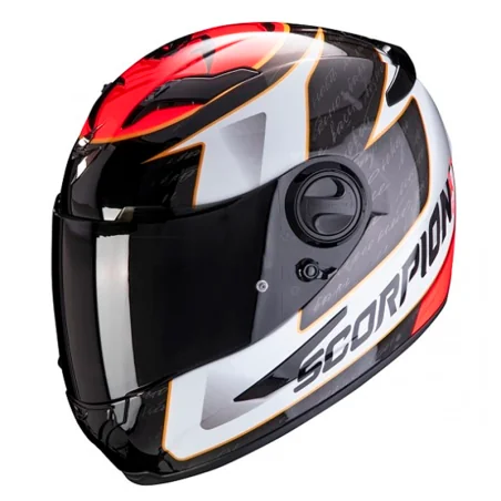 HELM SCORPION EXO-490 RUNDE WEISS / ROT