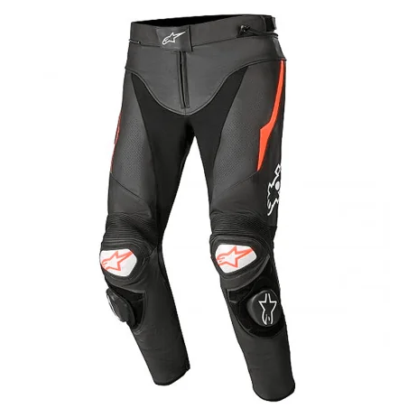 PANTALON ALPINESTARS TRACK V2 NEGRO / ROJO FLUO