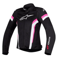 CHAQUETA ALPINESTARS STELLA T-GP PLUS R V2 AIR SEÑORA NEGRO / BLANCO / FUCSIA