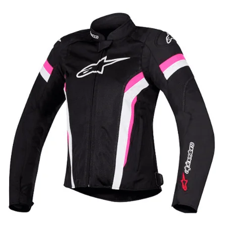CHAQUETA ALPINESTARS STELLA T-GP PLUS R V2 AIR SEÑORA NEGRO / BLANCO / FUCSIA