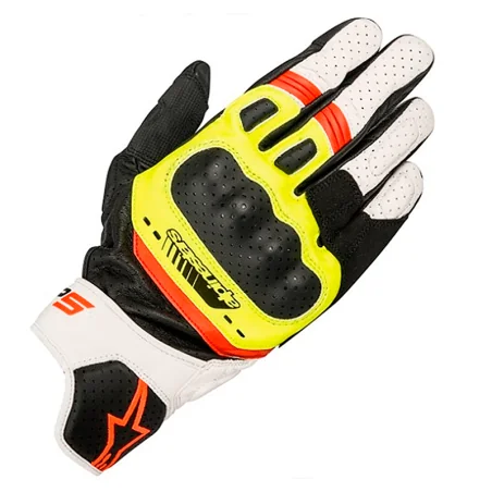 HANDSCHUHE ALPINESTARS SP-5 SCHWARZ / GELB FLUOR / WEISS / ROT FLUOR