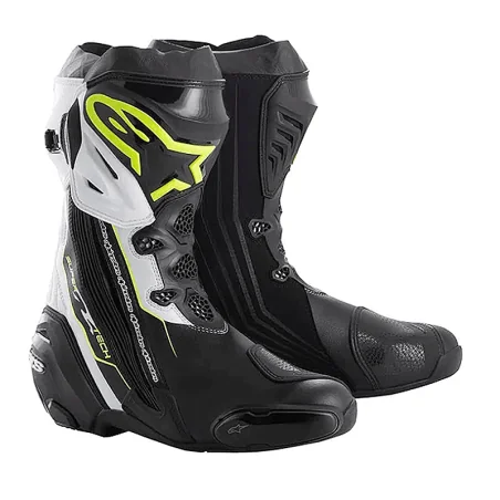 BOTAS ALPINESTARS SUPERTECH-R NEGRO / AMARILLO FLUOR / BLANCO